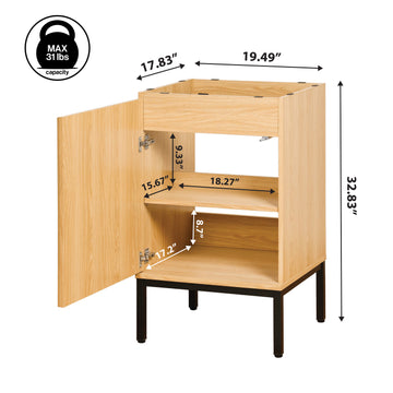 Rowan Geometric Modern Transitional 2-Shelf Bath Vanity Cabinet Only (Sink Basin Not Included) - JONATHAN Y